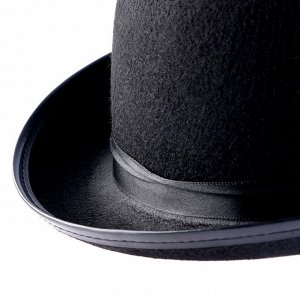 Шляпа котелок, фетр, черный, р. 56–58
