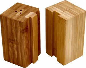 Набор для специй 2пр (солонка+перечница) бамбук 9*5*9см