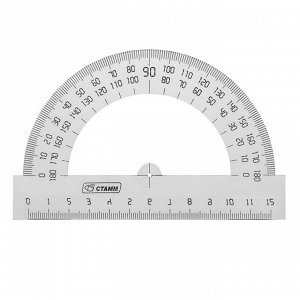 Транспортир 180*/12 см, прозрачный