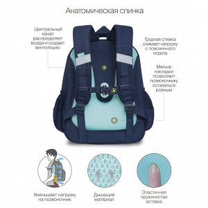 Ранец школьный формованный с анатомической спинкой, на ножках, для девочки