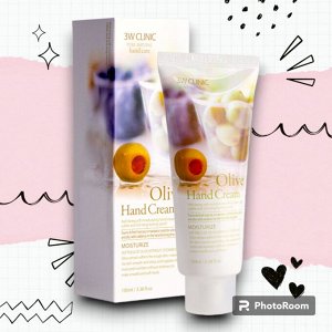 3W CLINIC Крем для рук Moisrurzing Hand Cream [Olive], 100 мл