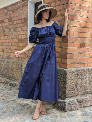 Платье из премиального хлопка-вуали с подкладкой юбки