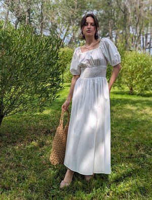 Платье из премиального хлопка-вуали с подкладкой юбки