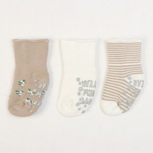 Носки детские махровые Крошка Я Flowers, набор 3 пары, 8-10 см