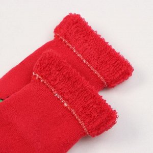 Носки детские махровые со стопперами Крошка Я "Дракоша" 12-14 см, красный