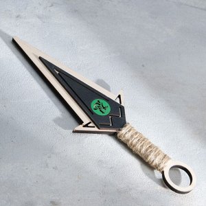 Сувенир деревянный "Нож Кунай", зеленый