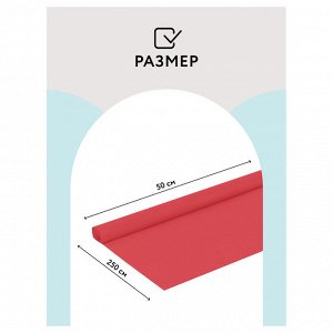 Бумага крепированная КОРАЛЛ ТРИ СОВЫ, 50*250см, 32г/м2, в рулоне, пакет с европодвесом