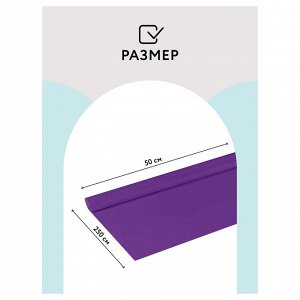 Бумага крепированная ФИОЛЕТОВАЯ ТРИ СОВЫ, 50*250см, 32г/м2, в рулоне, пакет с европодвесом