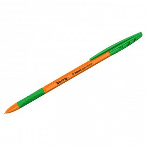 Ручка шариковая Berlingo ""Tribase grip orange"" зеленая, 0,7мм, грип