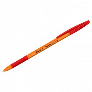 Ручка шариковая Berlingo ""Tribase grip orange"" красная, 0,7мм, грип