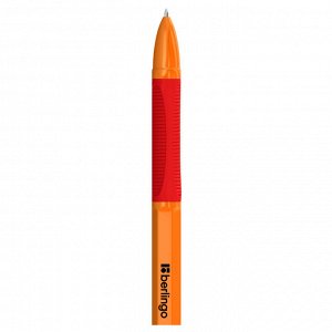 Ручка шариковая Berlingo ""Tribase grip orange"" красная, 0,7мм, грип