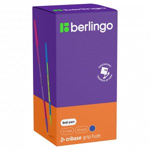 Ручка шариковая Berlingo ""Tribase grip fuze"" синяя, 0,7мм, грип, ассорти