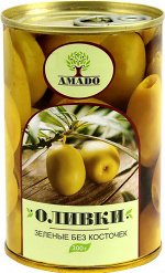 AMADO Зеленые оливки без косточек ж/б 300гр*12