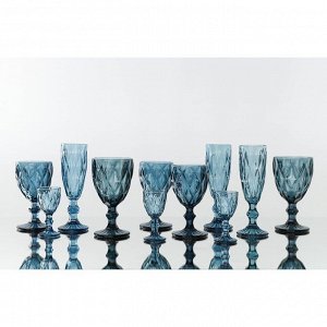 Бокал из стекла для шампанского Magistro «Круиз», 160 мл, 7x20 см, цвет синий