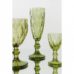 Бокал из стекла для шампанского Magistro «Круиз», 160 мл, 7x20 см, цвет зелёный