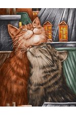 Полотенце рогожка кухонное &quot;Кошачьи истории&quot; 3