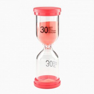 Песочные часы Happy time, на 30 минут, 4.4 х 12.6 см, красные