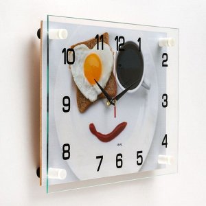 Часы настенные: Кухня, "Завтрак", бесшумные, 25 х 35 см