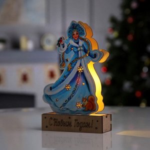 Светодиодная фигура «Снегурочка» 12x20x4.7 см, дерево, батарейки LR1130x3 (в комплекте), свечение тёплое белое