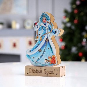 Светодиодная фигура «Снегурочка» 12x20x4.7 см, дерево, батарейки LR1130x3 (в комплекте), свечение тёплое белое