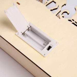 Светодиодная фигура «Новогодняя ночь» 24x17x6 см, дерево, батарейки AAAх2 (не в комплекте), свечение тёплое белое