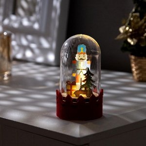 Светодиодная фигура под куполом «Щелкунчик» 6x9.5x6 см, дерево, батарейки LR1130x3 (в комплекте), свечение тёплое белое