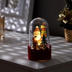 Светодиодная фигура под куполом «Дед Мороз» 6x9.5x6 см, дерево, батарейки LR1130x3 (в комплекте), свечение тёплое белое