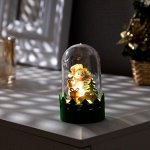 Светодиодная фигура под куполом «Снеговик» 6 x 10 x 6 см, дерево, батарейки LR1130х3 ( в комплекте), свечение тёплое белое