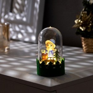 Светодиодная фигура под куполом «Снегурочка» 6x10x6 см, дерево, батарейки LR1130x3 (в комплекте), свечение тёплое белое