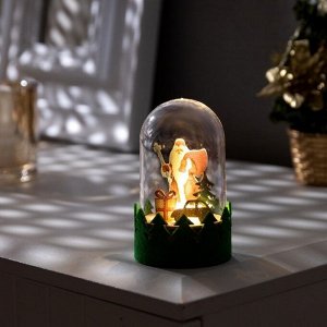 Светодиодная фигура под куполом «Дед Мороз» 6x10x6 см, дерево, батарейки LR1130x3 (в комплекте), свечение тёплое белое