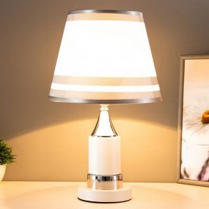 Настольная лампа "Лайма" Е27 40Вт бело-хромовый 25х24х41 см RISALUX
