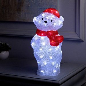 Светодиодная фигура «Медвежонок» 19 x 36 x 18 см, акрил, 50 LED, 220 В, свечение белое