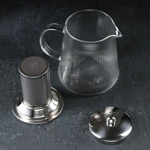 Чайник стеклянный заварочный с металлическим ситом «Грании», 1 л
