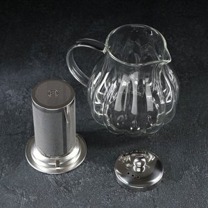 Чайник стеклянный заварочный с металлическим ситом «Глори», 1 л