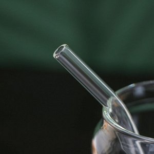 Стакан BellaTenero «Эко», 500 мл, 7.5x15.5 см, с трубочкой, с бамбуковой крышкой, стекло, прозрачный