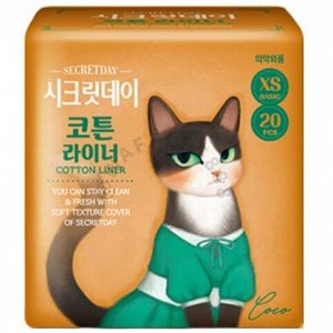 Ультратонкие дышащие ежедневные  прокладки "Secretday", 20 шт.(15 см) Корея
