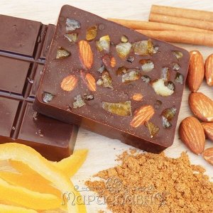 ШОКОЛАД ГОРЬКИЙ "АПЕЛЬСИН И ЖАРЕНЫЙ МИНДАЛЬ"