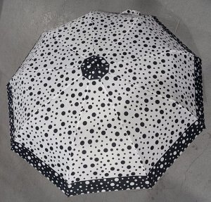 Зонт женский полуавтомат Горошины цвет Белый верх-черный низ (DINIYA)