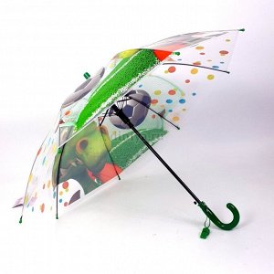 Зонт детский трость со свистком полуавтомат цвет Зеленая ручка (DINIYA)