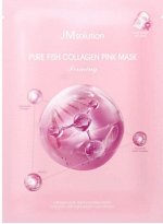 Увлажняющая тканевая маска с коллагеном для упругости кожи JMsolution Pure Fish Collagen Collagen Pink Mask Firming