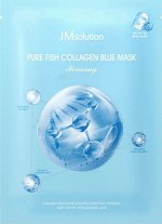 JMsolution Pure Fish Collagen Blue Mask Успокаивающая тканевая маска с коллагеном против морщин