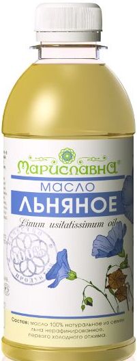 Льняное масло 100% натуральное, нерафинированное, пищевое