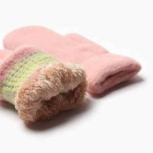 Варежки женские на иск.меху MINAKU гладкие 22 см розовый