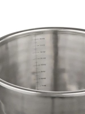 Катунь Ведро 15,0л с крышкой нержавеющая сталь
