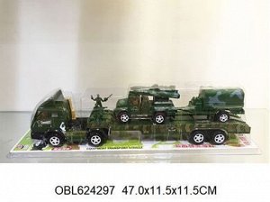 871-1 грузовик -трейлер военный с машиной, 45 см, п/блист 624297