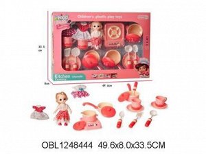 888-3 набор посуды с куклой, в коробке 1248444