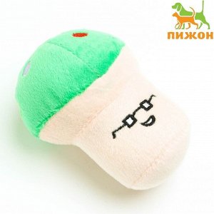 Пижон Игрушка для собак &quot;Гриб&quot;, 10  см, белая/зелёная
