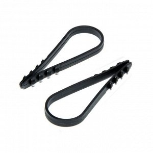 Дюбель-хомут "ТУНДРА", для круглого кабеля, нейлоновый, 19-25 мм, черный, 100 шт