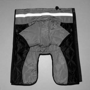 Куртка для больших собак, мембрана, XL (ДС 40, ОШ 41, ОГ 56 см), серо-чёрная