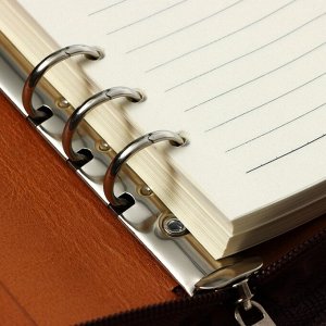 Ежедневник-органайзер Calligrata, А5, 100 листов, на молнии, с калькулятором, обложка из искусственной кожи, коричневый